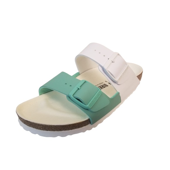 NIB$160 BIRKENSTOCK Arizona Split Leather‎ White Jade US Women's SIZE 7-7.5 NEW - Picture 1 of 12